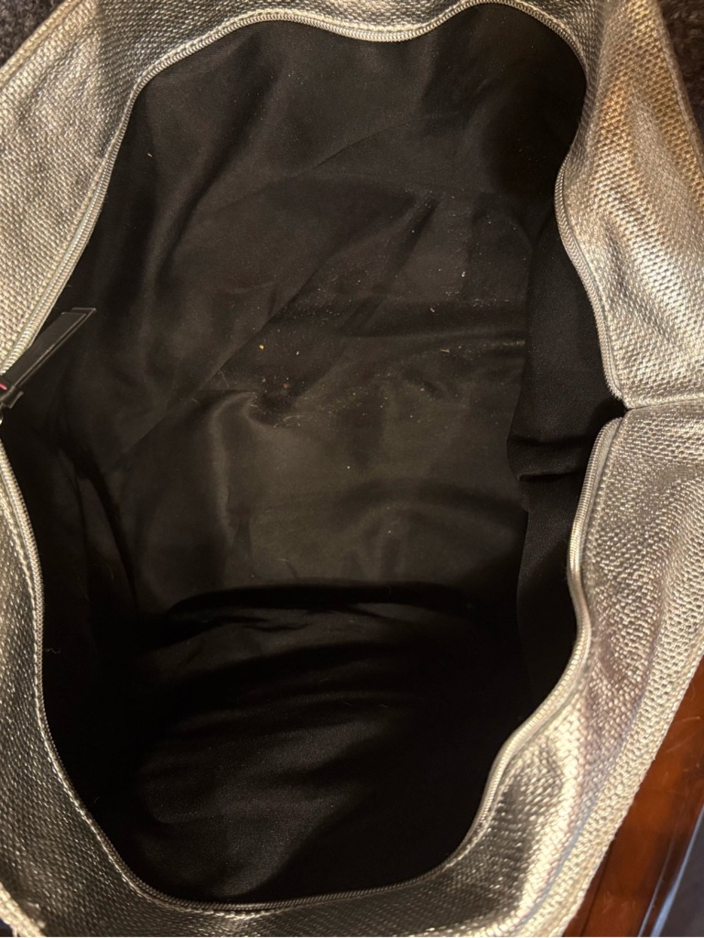 Victoria's Secret Silver and Black Duffel Tote - Picture 3 of 3